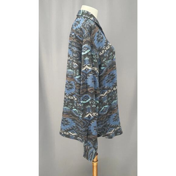 American Rag Shirt Mens Large Blue Cave LS Woven Gauzy Southwestern Aztec - Picture 4 of 11